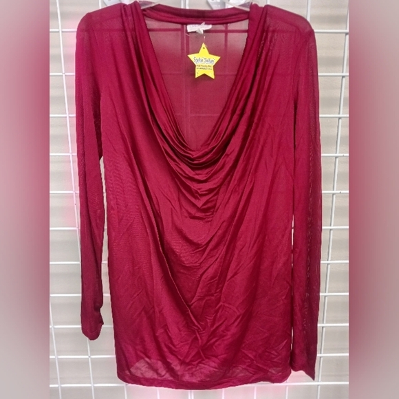 A Pea in the Pod 3/4 Sleeve Cowl Neck Shirt Size Small - Picture 1 of 4